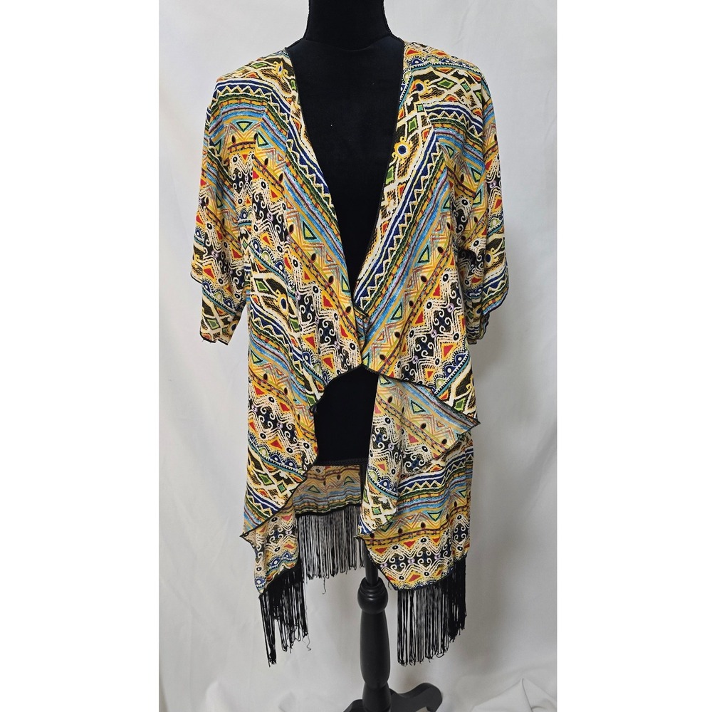 Lularoe Simply Comfortable women S Monroe kimono duster fringe Beach Cover-Up